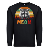 Black funny vintage raccoon meow raccoon lovers Premium Sweatshirt - linhVisuals