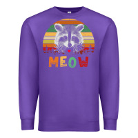 Purple funny vintage raccoon meow raccoon lovers Premium Sweatshirt - linhVisuals
