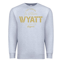 Heather Grey The Legend Wyatt Funny Personalized Name Premium Sweatshirt - linhVisuals