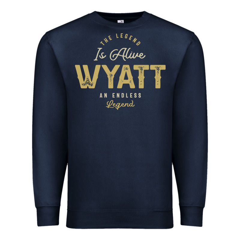 The Legend Wyatt Funny Personalized Name Premium Sweatshirt by linhVisuals | Teevron
