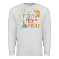 Dove Grey here fishy fishy fishy fishing lovers gifts Premium Sweatshirt - linhVisuals