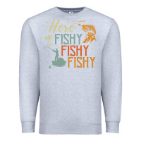 Heather Grey here fishy fishy fishy fishing lovers gifts Premium Sweatshirt - linhVisuals