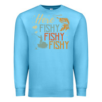 Ocean Blue here fishy fishy fishy fishing lovers gifts Premium Sweatshirt - linhVisuals