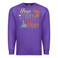 Purple here fishy fishy fishy fishing lovers gifts Premium Sweatshirt - linhVisuals