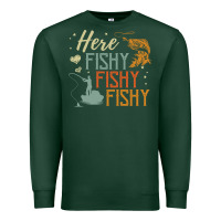Sports Green here fishy fishy fishy fishing lovers gifts Premium Sweatshirt - linhVisuals