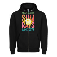 Black boat waves sun rays lake days Zipper Hoodie - JahusDesignShop