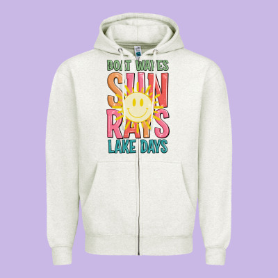Boat Waves Sun Rays Lake Days Zipper Hoodie Designed By Jahusdesignshop
