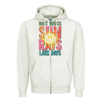 Oatmeal Heather boat waves sun rays lake days Zipper Hoodie - JahusDesignShop