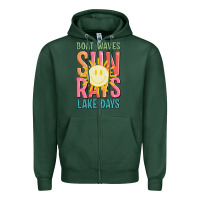 Sports Green boat waves sun rays lake days Zipper Hoodie - JahusDesignShop