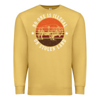 Antique Gold no one is illegal on stolen land 4th of july bison Premium Sweatshirt - linhVisuals