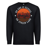 Black no one is illegal on stolen land 4th of july bison Premium Sweatshirt - linhVisuals