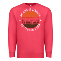 Cardinal no one is illegal on stolen land 4th of july bison Premium Sweatshirt - linhVisuals