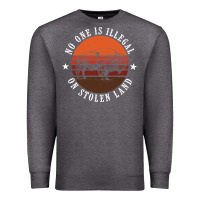 Charcoal Heather no one is illegal on stolen land 4th of july bison Premium Sweatshirt - linhVisuals