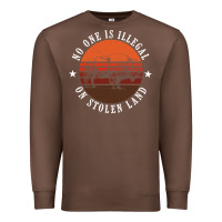 Chestnut no one is illegal on stolen land 4th of july bison Premium Sweatshirt - linhVisuals