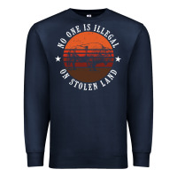 Navy no one is illegal on stolen land 4th of july bison Premium Sweatshirt - linhVisuals