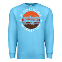 Ocean Blue no one is illegal on stolen land 4th of july bison Premium Sweatshirt - linhVisuals