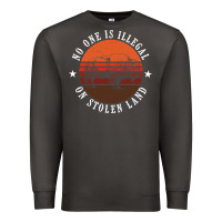 Smoke no one is illegal on stolen land 4th of july bison Premium Sweatshirt - linhVisuals