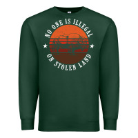 Sports Green no one is illegal on stolen land 4th of july bison Premium Sweatshirt - linhVisuals