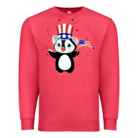 Cardinal penguin american 4th of july penguin american flag Premium Sweatshirt - linhVisuals