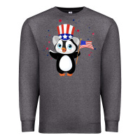 Charcoal Heather penguin american 4th of july penguin american flag Premium Sweatshirt - linhVisuals