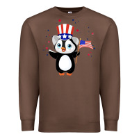 Chestnut penguin american 4th of july penguin american flag Premium Sweatshirt - linhVisuals