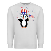 Dove Grey penguin american 4th of july penguin american flag Premium Sweatshirt - linhVisuals