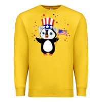 Lemon penguin american 4th of july penguin american flag Premium Sweatshirt - linhVisuals