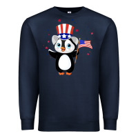 Navy penguin american 4th of july penguin american flag Premium Sweatshirt - linhVisuals