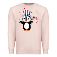 Pale Pink penguin american 4th of july penguin american flag Premium Sweatshirt - linhVisuals