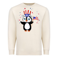 Penguin American 4th Of July Penguin American Flag Premium Sweatshirt | Teevron