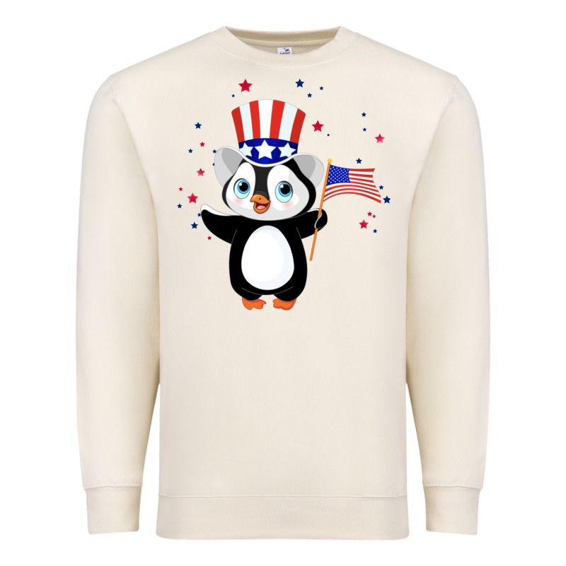 Penguin American 4th Of July Penguin American Flag Premium Sweatshirt by linhVisuals | Teevron