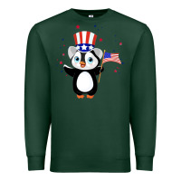 Sports Green penguin american 4th of july penguin american flag Premium Sweatshirt - linhVisuals