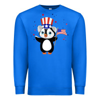 True Royal penguin american 4th of july penguin american flag Premium Sweatshirt - linhVisuals