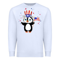 White penguin american 4th of july penguin american flag Premium Sweatshirt - linhVisuals