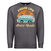Charcoal Heather pogue life outer banks retro vintage sunny Premium Sweatshirt - linhVisuals