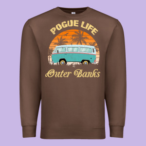 Pogue Life Outer Banks Retro Vintage Sunny Premium Sweatshirt Designed By Linhvisuals