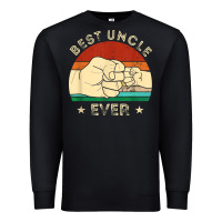 Black vintage best uncle ever fist bump funny uncle fathers day Premium Sweatshirt - linhVisuals