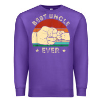 Purple vintage best uncle ever fist bump funny uncle fathers day Premium Sweatshirt - linhVisuals