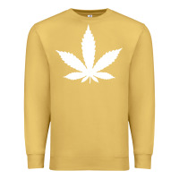 Antique Gold weed leaf in a pocket marijuana cannabis Premium Sweatshirt - linhVisuals