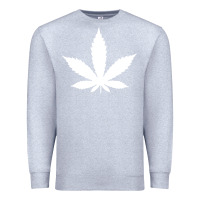 Heather Grey weed leaf in a pocket marijuana cannabis Premium Sweatshirt - linhVisuals