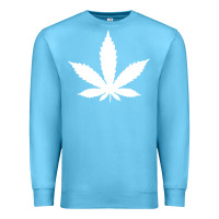 Ocean Blue weed leaf in a pocket marijuana cannabis Premium Sweatshirt - linhVisuals