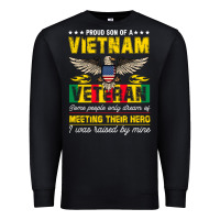 Black proud vietnam veteran son gifts raised by my hero veteran day Premium Sweatshirt - linhVisuals