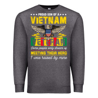 Charcoal Heather proud vietnam veteran son gifts raised by my hero veteran day Premium Sweatshirt - linhVisuals