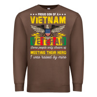 Chestnut proud vietnam veteran son gifts raised by my hero veteran day Premium Sweatshirt - linhVisuals