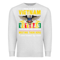 Oatmeal Heather proud vietnam veteran son gifts raised by my hero veteran day Premium Sweatshirt - linhVisuals