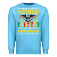 Ocean Blue proud vietnam veteran son gifts raised by my hero veteran day Premium Sweatshirt - linhVisuals