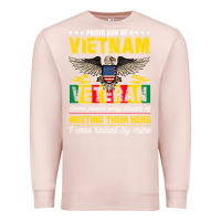 Pale Pink proud vietnam veteran son gifts raised by my hero veteran day Premium Sweatshirt - linhVisuals