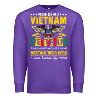 Purple proud vietnam veteran son gifts raised by my hero veteran day Premium Sweatshirt - linhVisuals