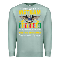 Seafoam proud vietnam veteran son gifts raised by my hero veteran day Premium Sweatshirt - linhVisuals