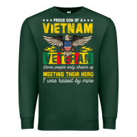 Sports Green proud vietnam veteran son gifts raised by my hero veteran day Premium Sweatshirt - linhVisuals